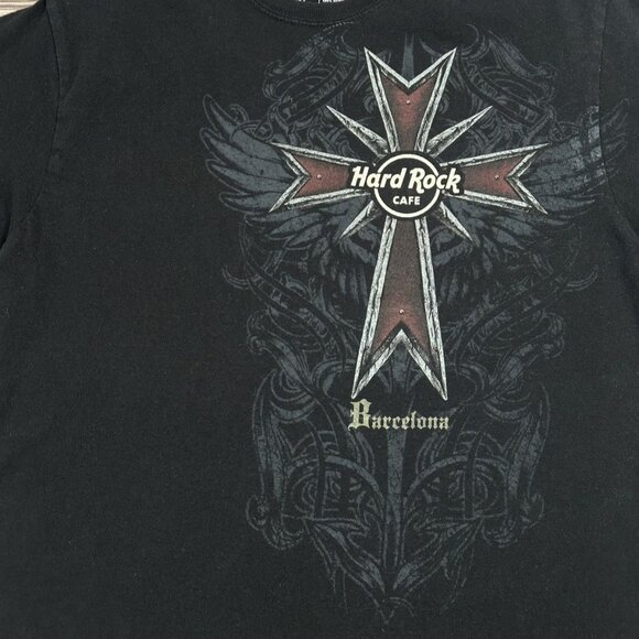 Vintage Y2K Hard Rock Cafe Barcelona Cyber Grunge T Shirt - Picture 3 of 5